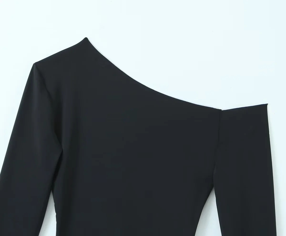 Asymmetric Gathered Stretch Top