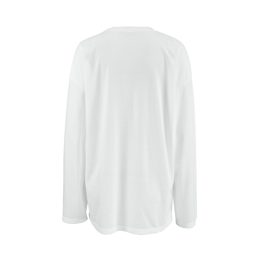 Ivory Ribbon Pattern Relaxed Fit Full Sleeve Tee
