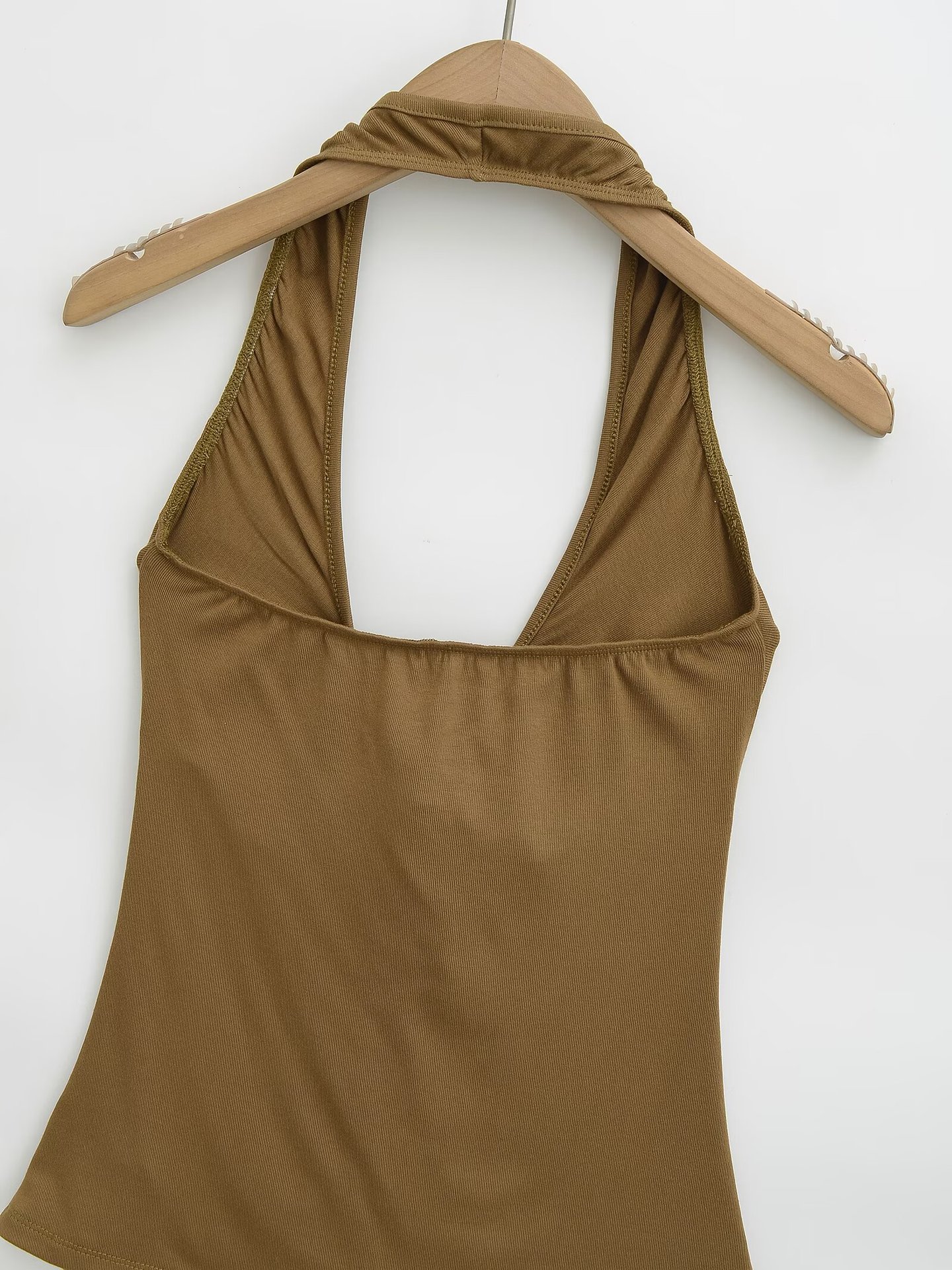 Slim Fit V-Neck Front Knot Strapless Tank Top for Women Sleeveless Top