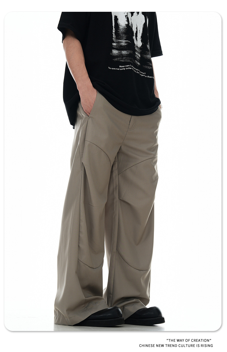 Simple Clean Fit, Commuting Deconstructed Loose and Slim Fit Casual Long Pants