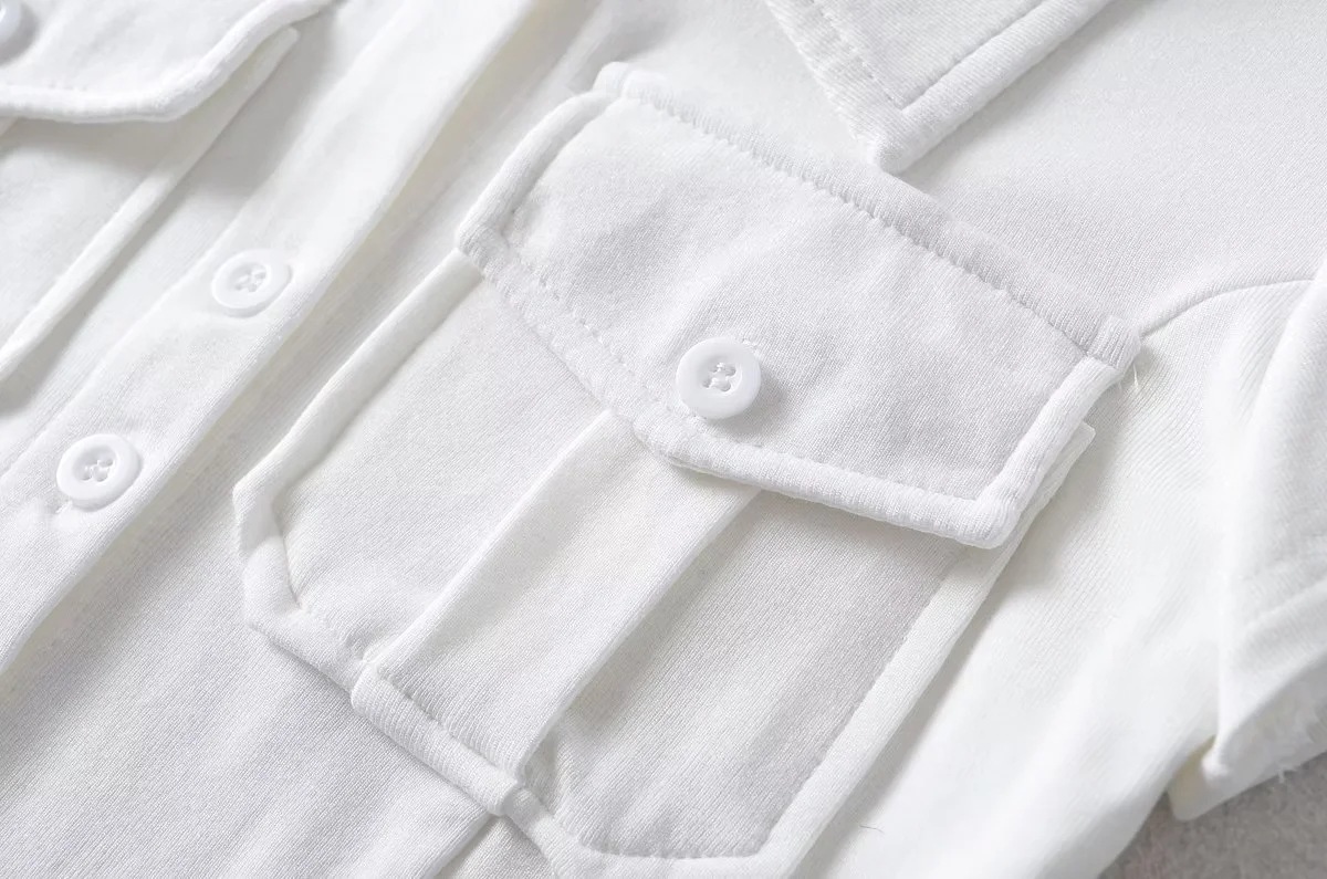 Ladies Half Sleeve Notch Collar Cardigan Tee