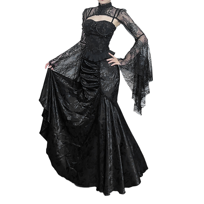 Solid Color Feminine Fitted Off-Center Trumpet Dress