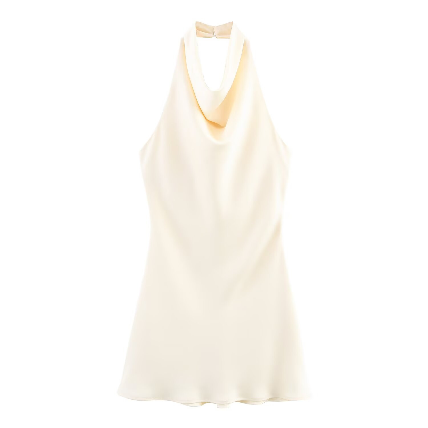 High Waist Halter Sleeveless A-Line Polyester Dress