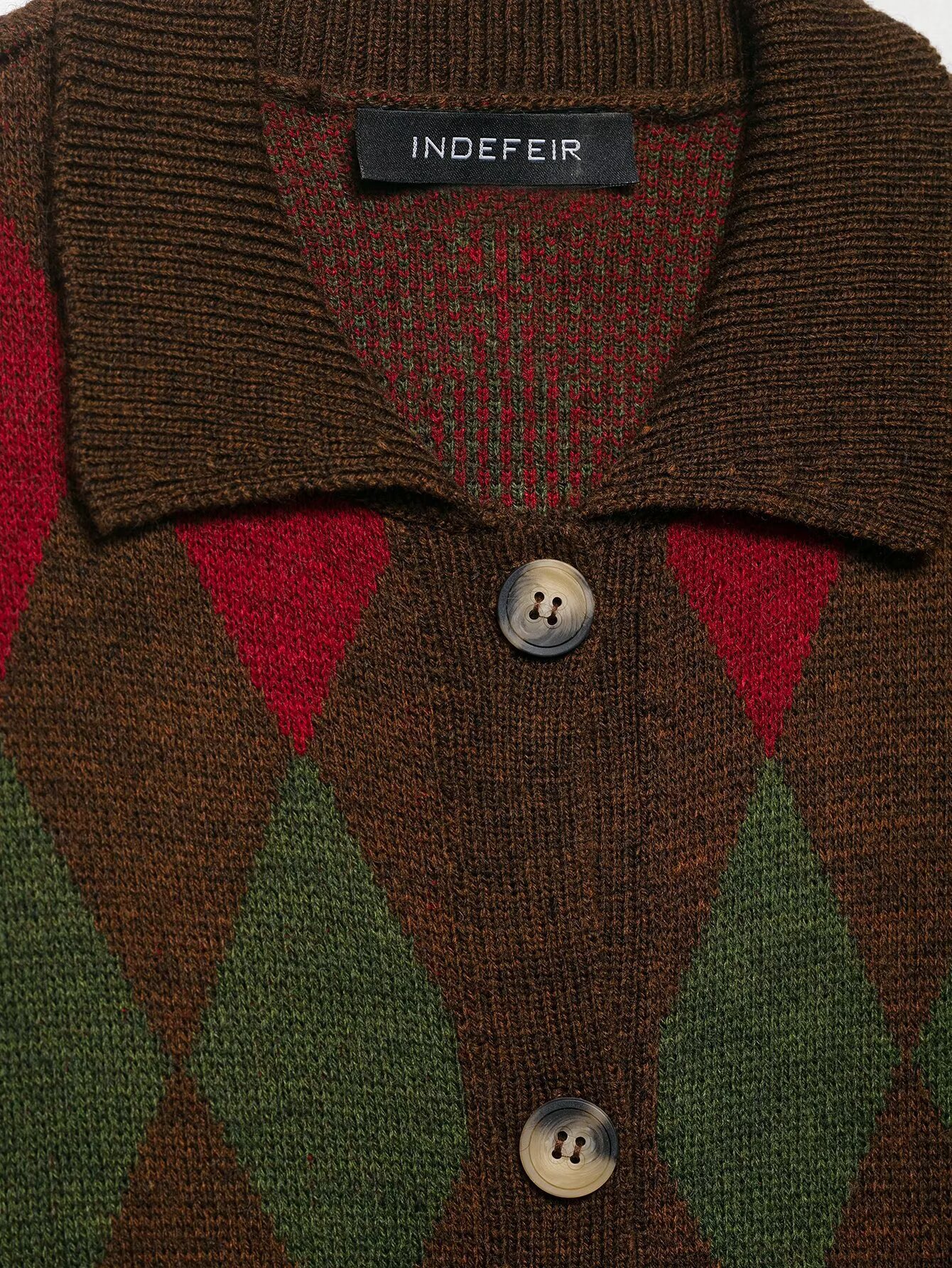 Ladies' Plaid Button Front Full Sleeve Sweater