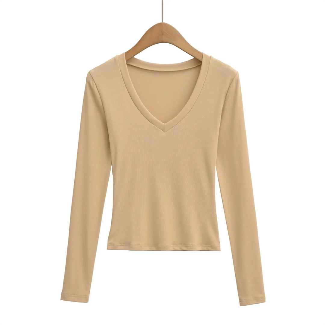 Plain Slim Fit Low Cut Wrist-Length Body Suit