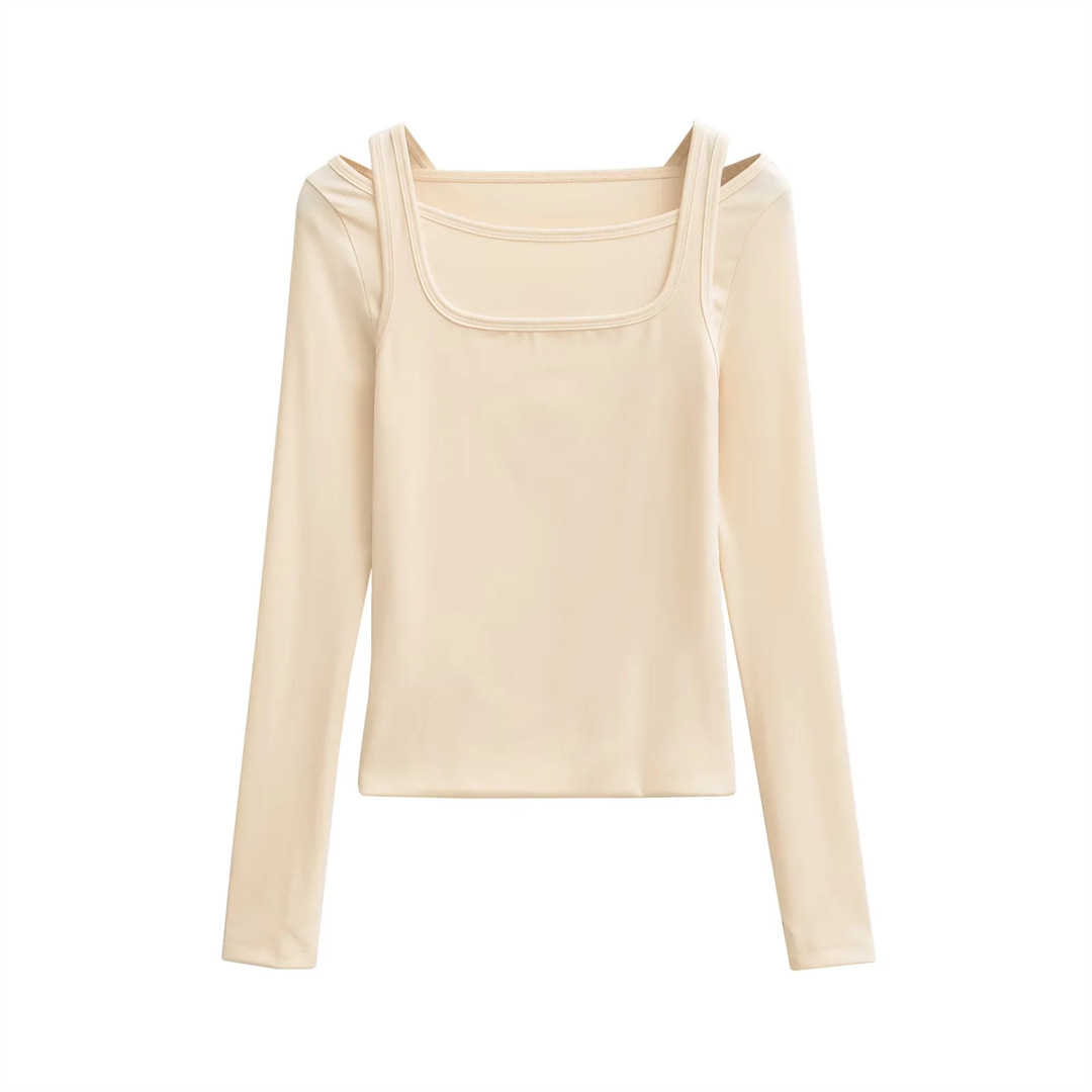 Ladies Sensual Bodycon Solid Long Sleeve Tee
