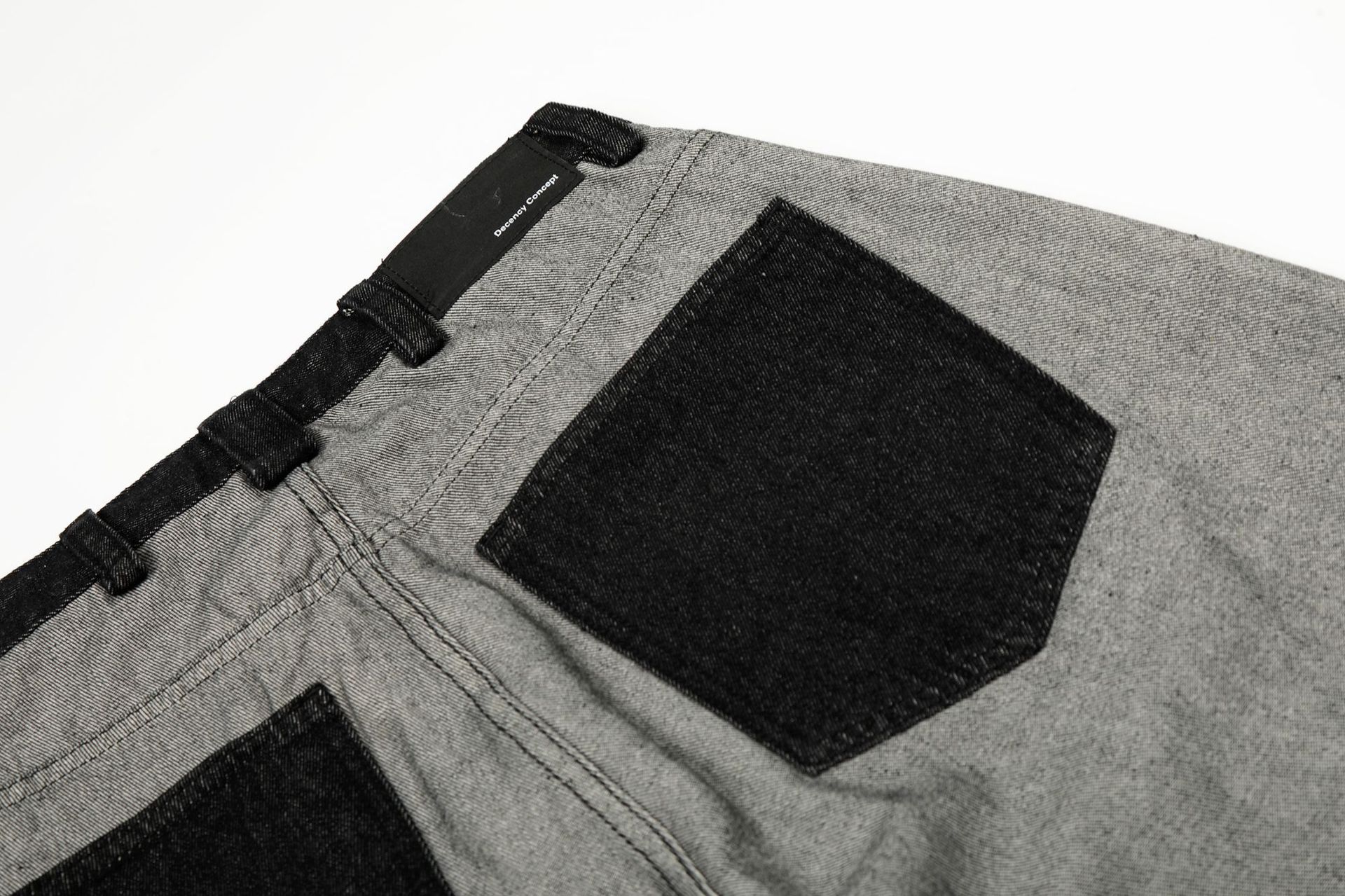 Street Style Printed Deconstructed Asymmetrical Design Loose Fit Unisex Jeans