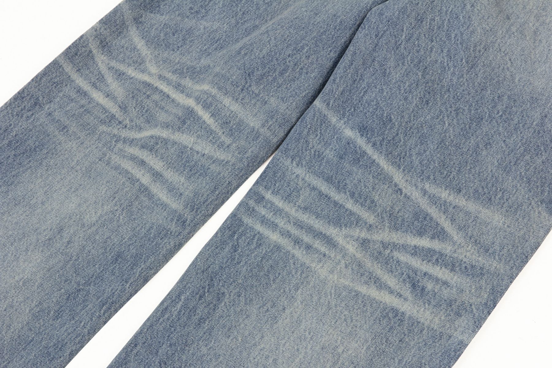 Street Style Unisex Vintage High-End Cat Whisker Washed Design Men's Loose Casual Jeans