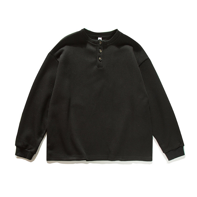 Oversized Button-Front Long Sleeve Textured Polyester Sweater
