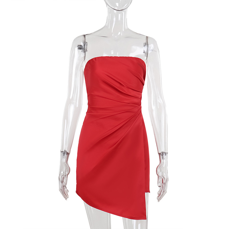 Sleeveless Slim-Fit Polyester One-Piece Mini Skirt