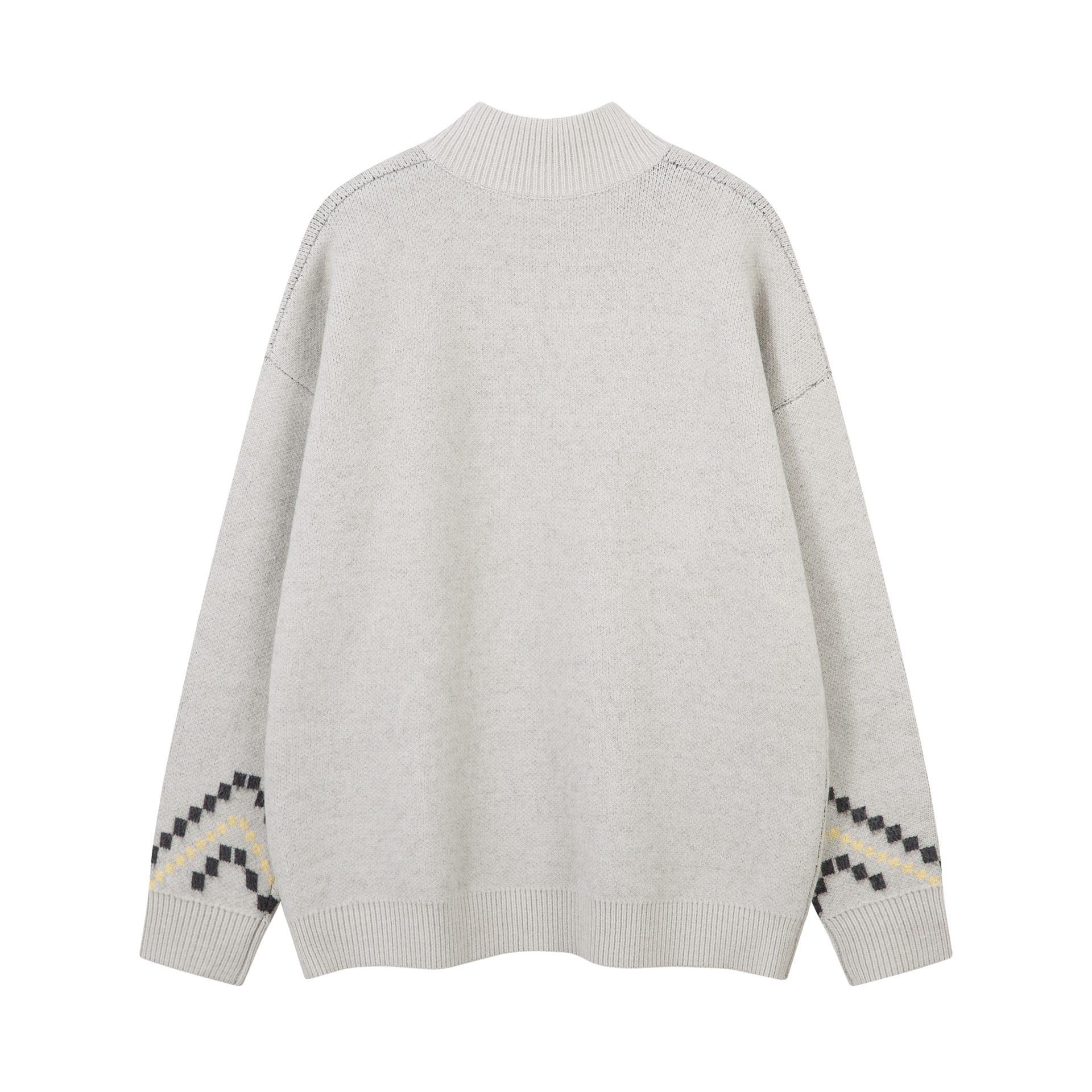 Loose Fit Jacquard Long Sleeve Cardigan