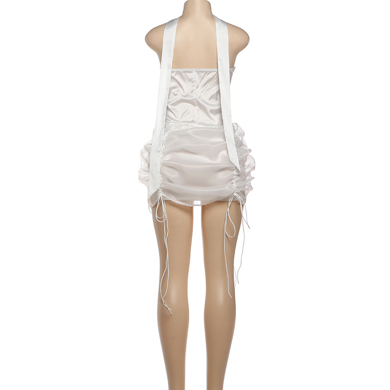 Collarless Bandeau High Waist Open Back Bodycon Dress