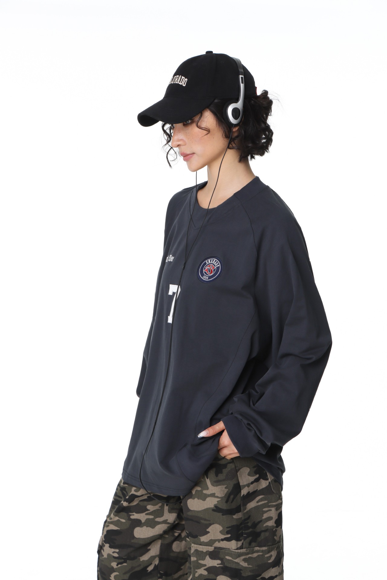 Man's American Retro Embellished Cotton Hood Sweatshirt
