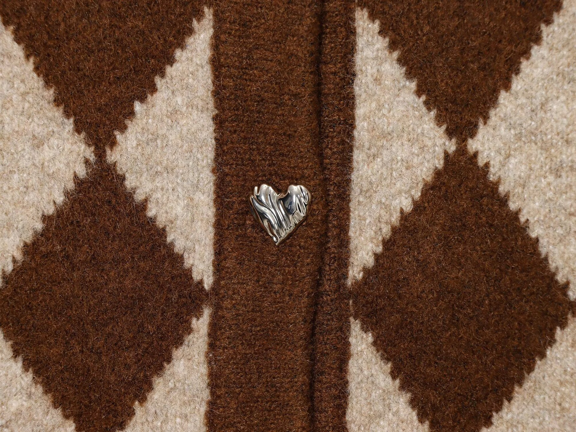 Rhombus Knit Long Sleeve Jacket