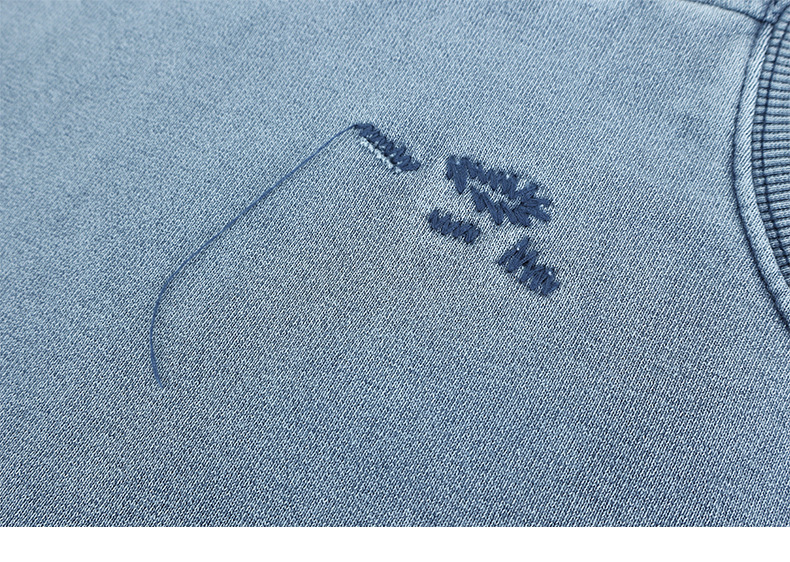 Men's Faded Plain Stitched Cotton Sweatshirt