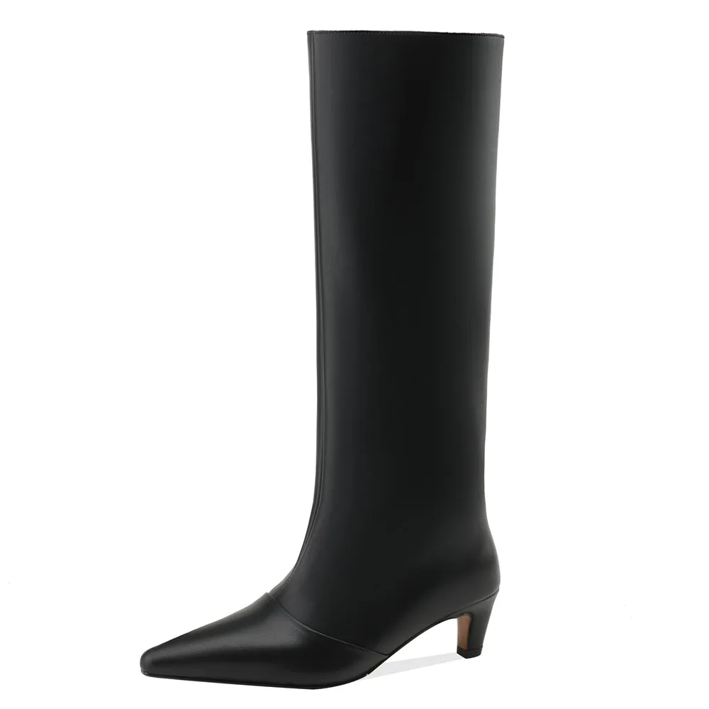 Ladies Classic Pointy Cowhide Tall Boot