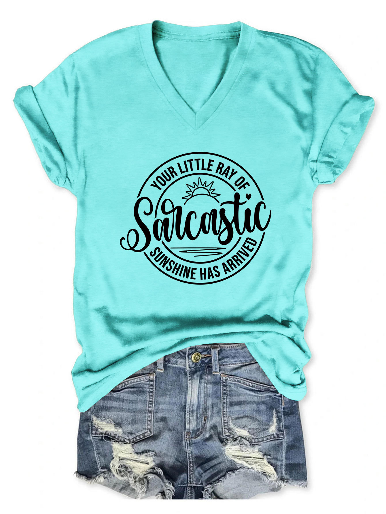 Sassy Geometric Print Round Neck T-Shirt