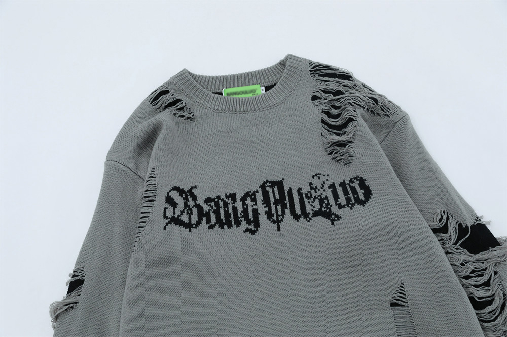 Streetwear Oversized Jacquard Sweater