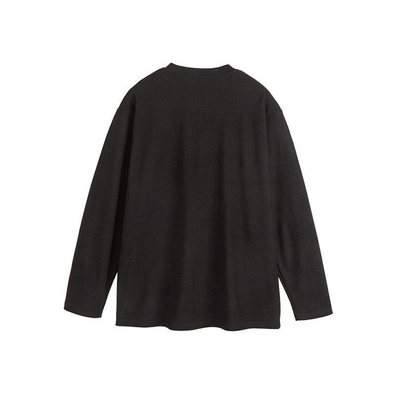 Loose Round Neck Long Sleeve T-Shirt for Men and Women