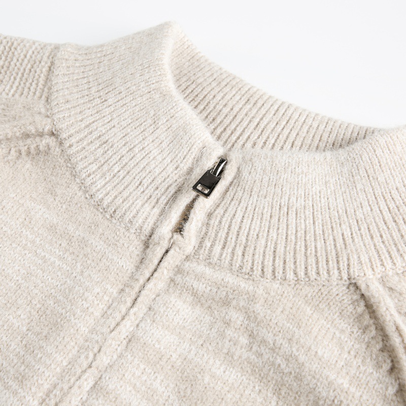 Japanese Workwear Jacquard Long Sleeve Oversized Cardigan