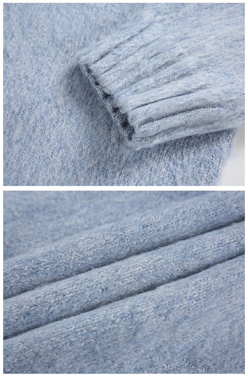 Long Sleeve Oversized Contrast Block Japanese Workwear Sweater