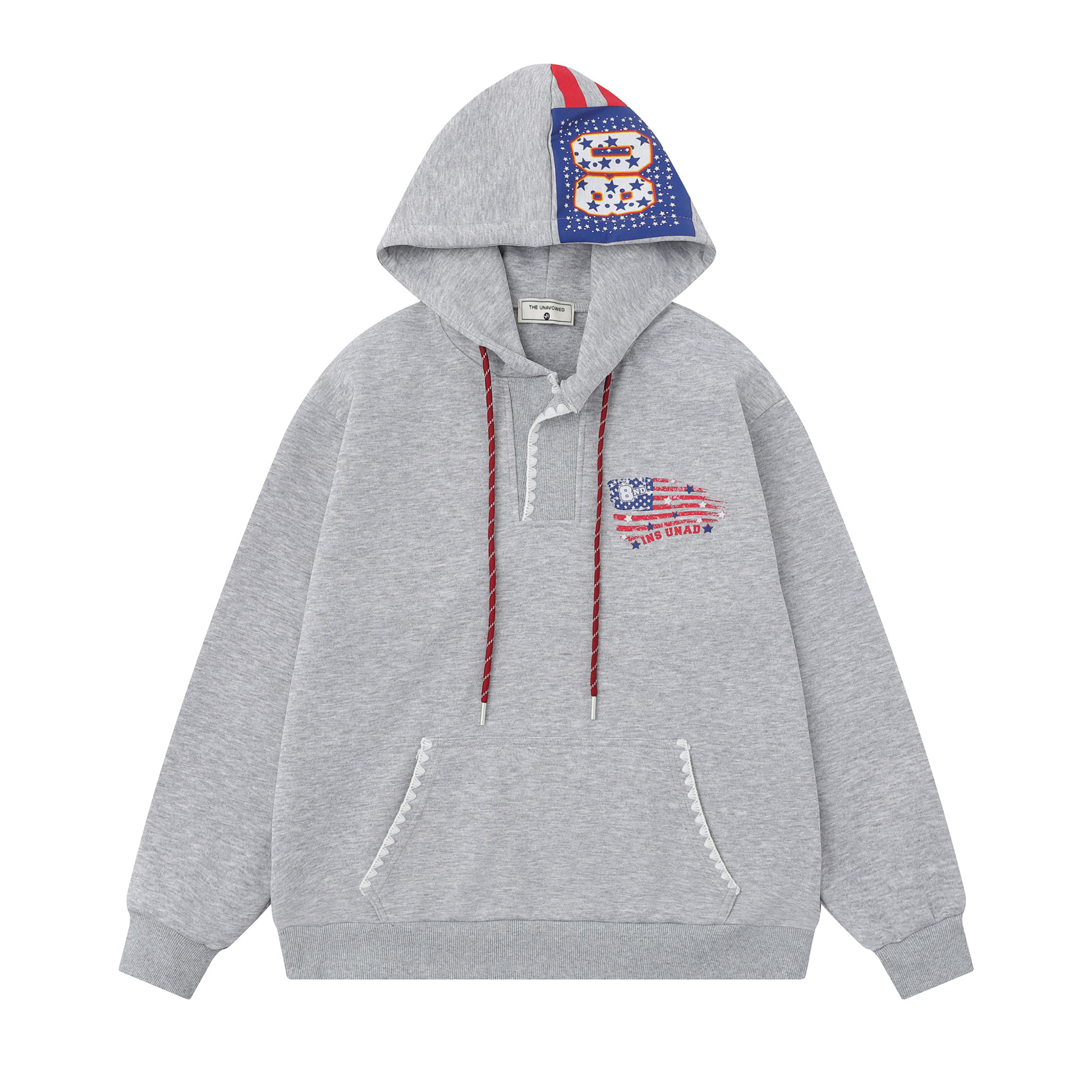Unisex American Retro Alphabet Cotton Hoodie