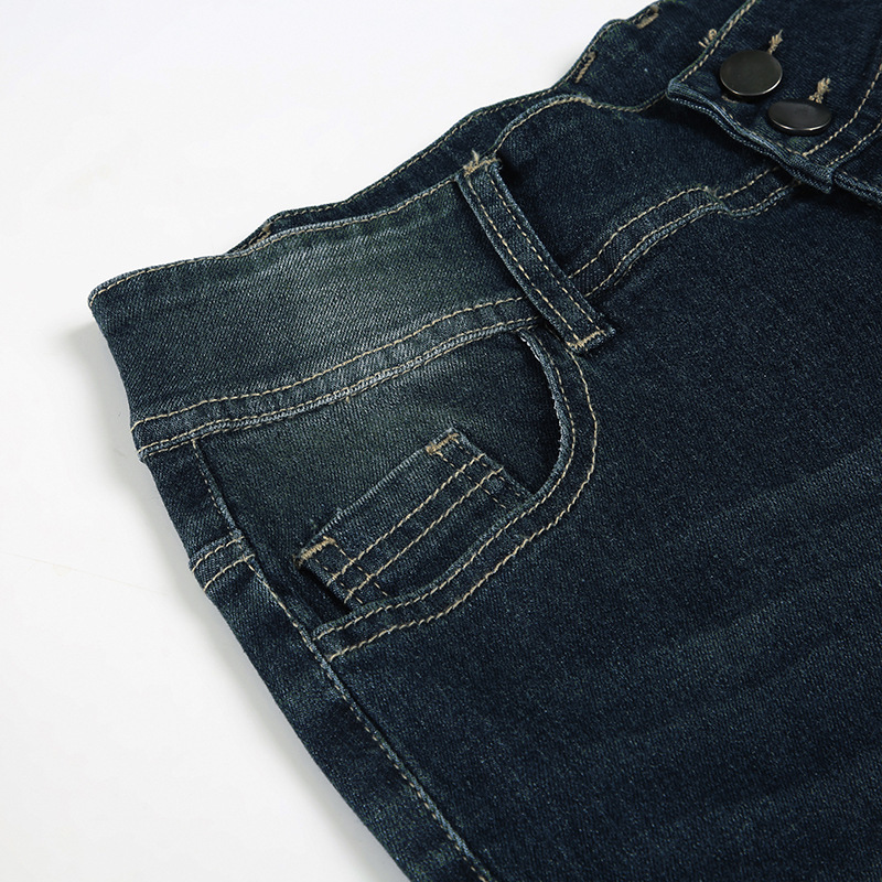 Low waist wash water slimming versatile slim fit flared jeans