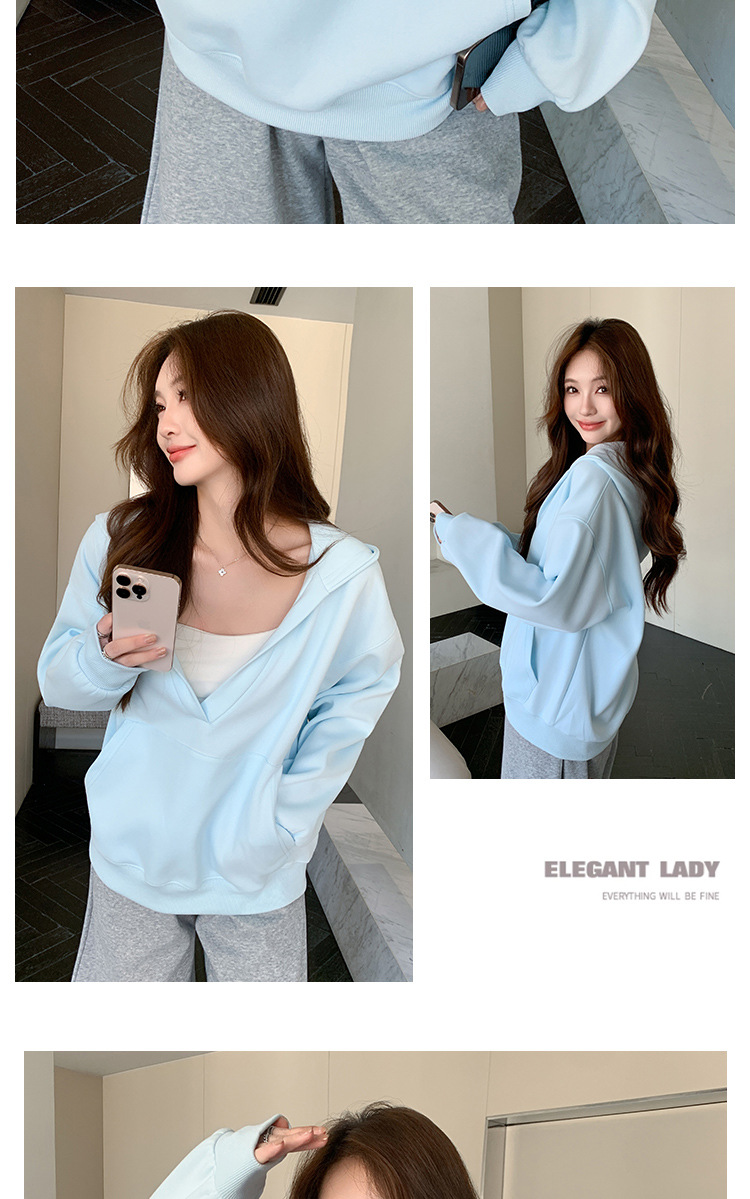 Ladies Loose Fit Cotton Blend Hoodie