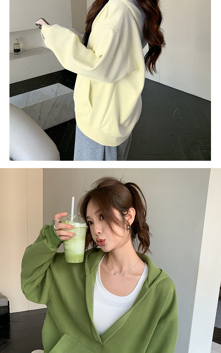 Ladies Loose Fit Cotton Blend Hoodie