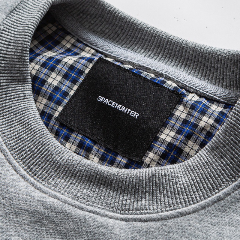 Japanese Vintage Typography Stitched Crew Oversized Hoodie