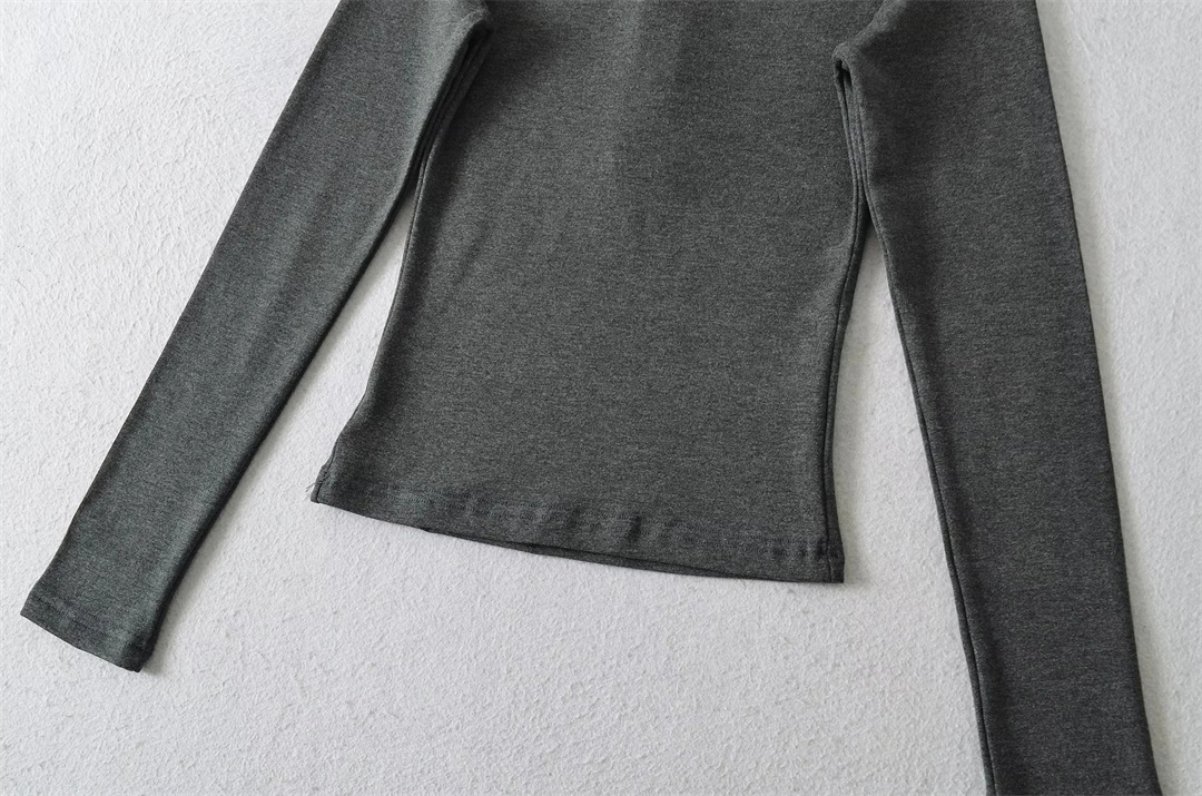 Sexy Chic Plain Wrist-Length Snug Tee