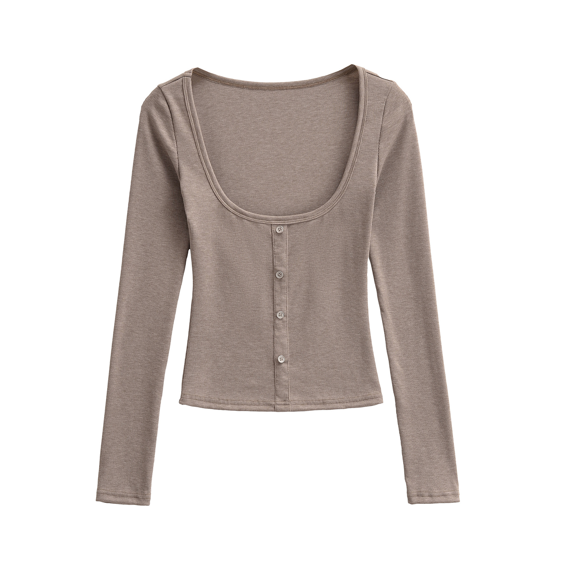 Polyester Spandex Full Sleeve Overlay Round Neck Tee