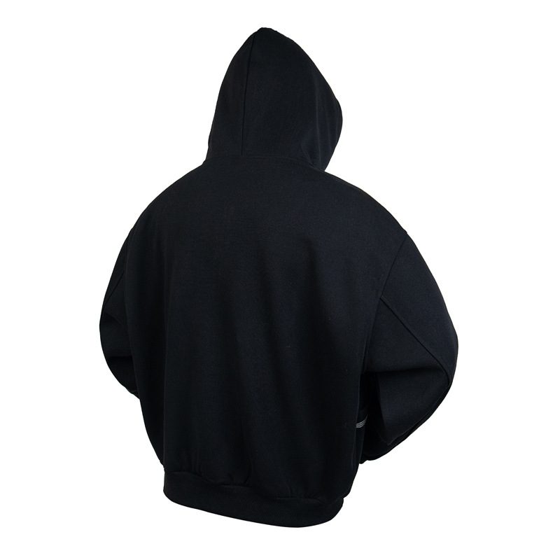 Street Relaxed Fit Zip-Up Letter Print Hoodie