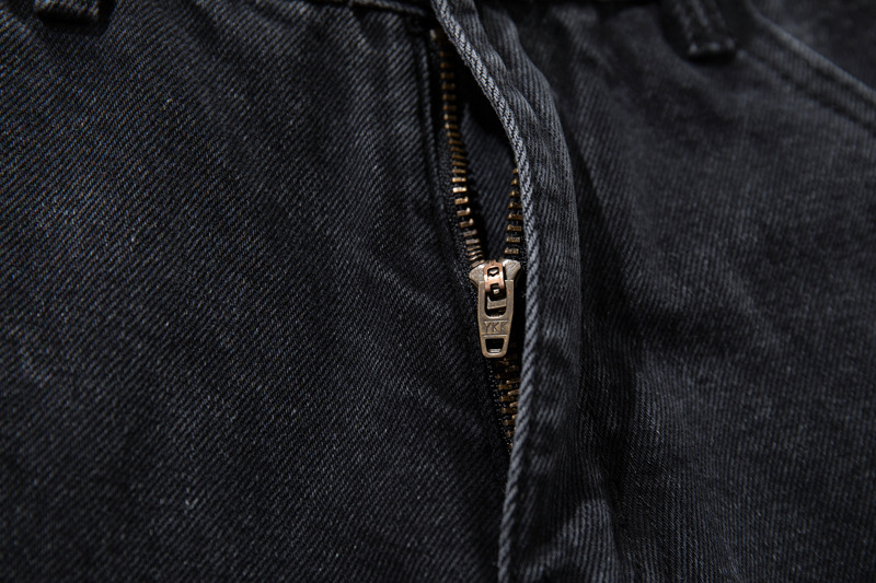 Retro Washed Deconstructed Knife-Edge Denim Pants Unisex Trendy Loose Hip-Hop Wide Leg Pants Black Scythe Style Pants