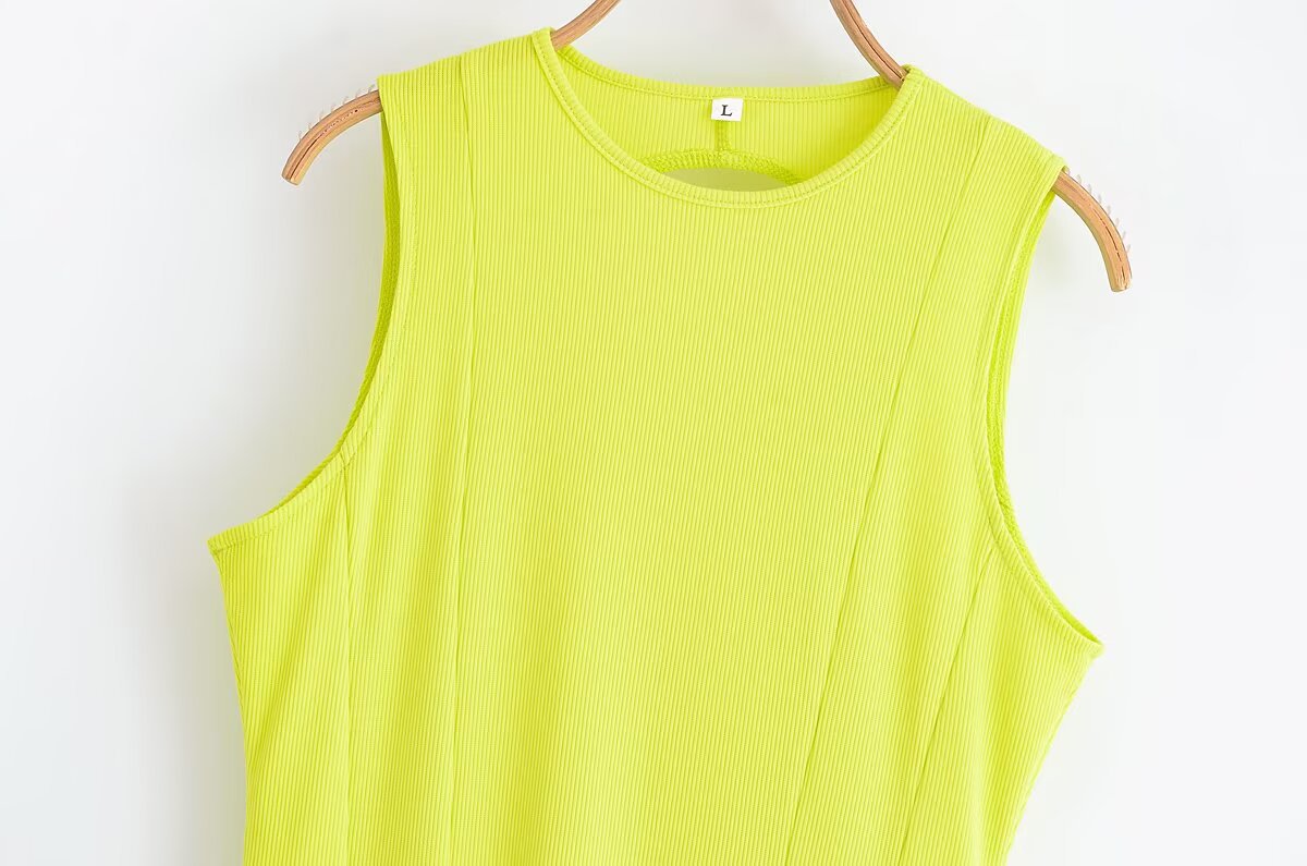 Women's Clothing Backless Round Neck Knitted Short Dress