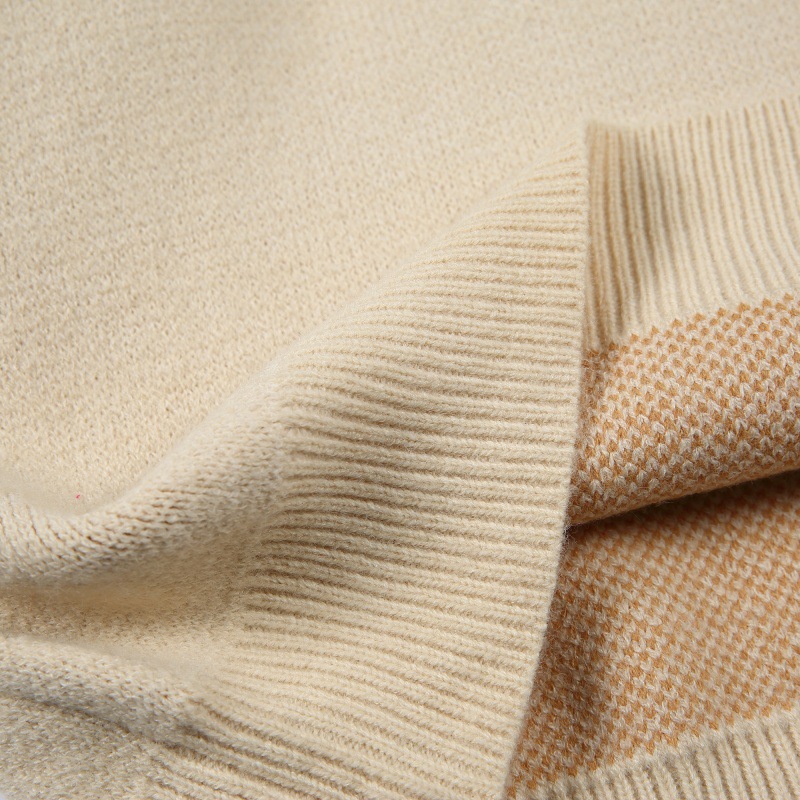 Oversized Color Block Japanese Workwear Sweater