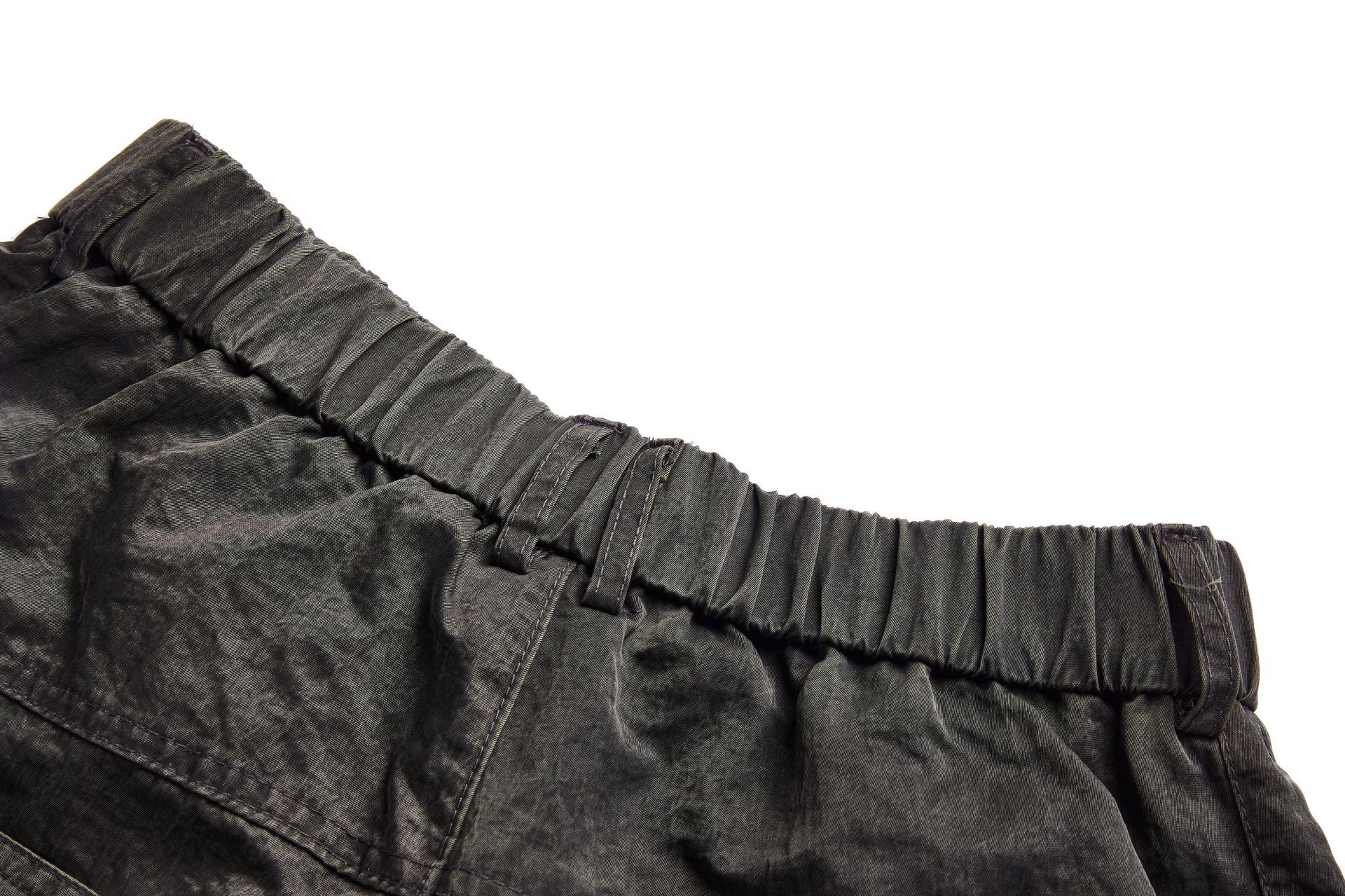 Pleated Layered Design Military Green Multi-Pocket Button Cargo Casual Trousers for Men and Women