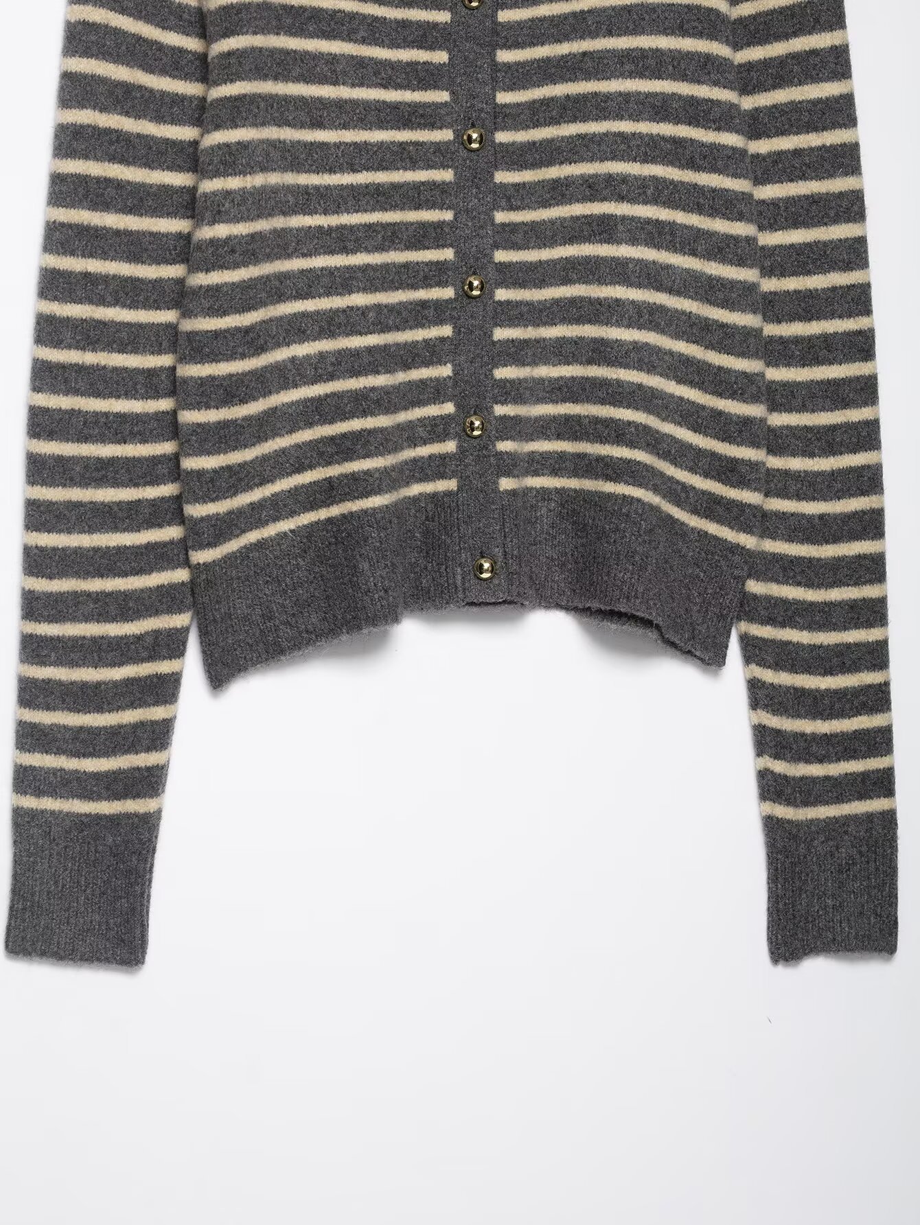 Ladies Crew Stripe Button-Front Sweater