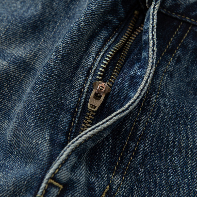 Loose Vintage Washed Catwhisker Denim Tapered Casual Pants