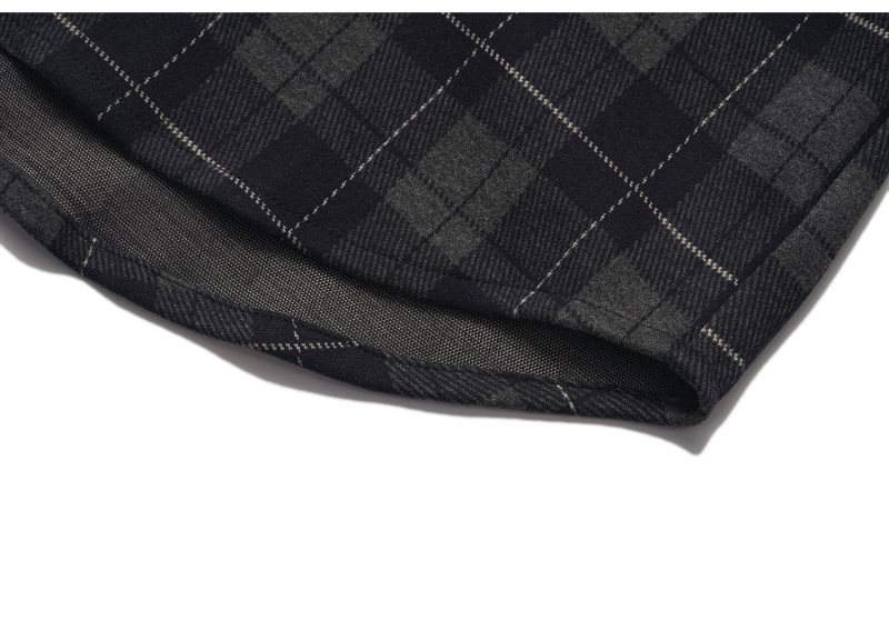 Oversized Checked Button-Down Polyester Shirt