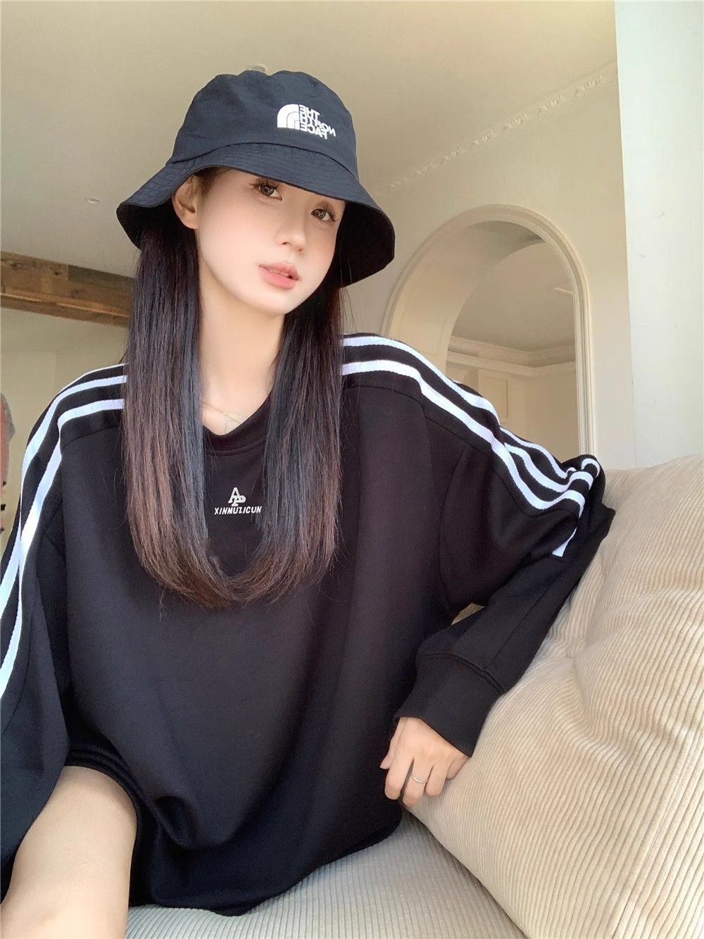 Oversized Japanese Korean Hip-Length Crew Sweater