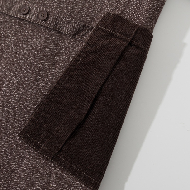 Oversized Cotton Blend Cardigan Jacket Featuring Contrast Patch