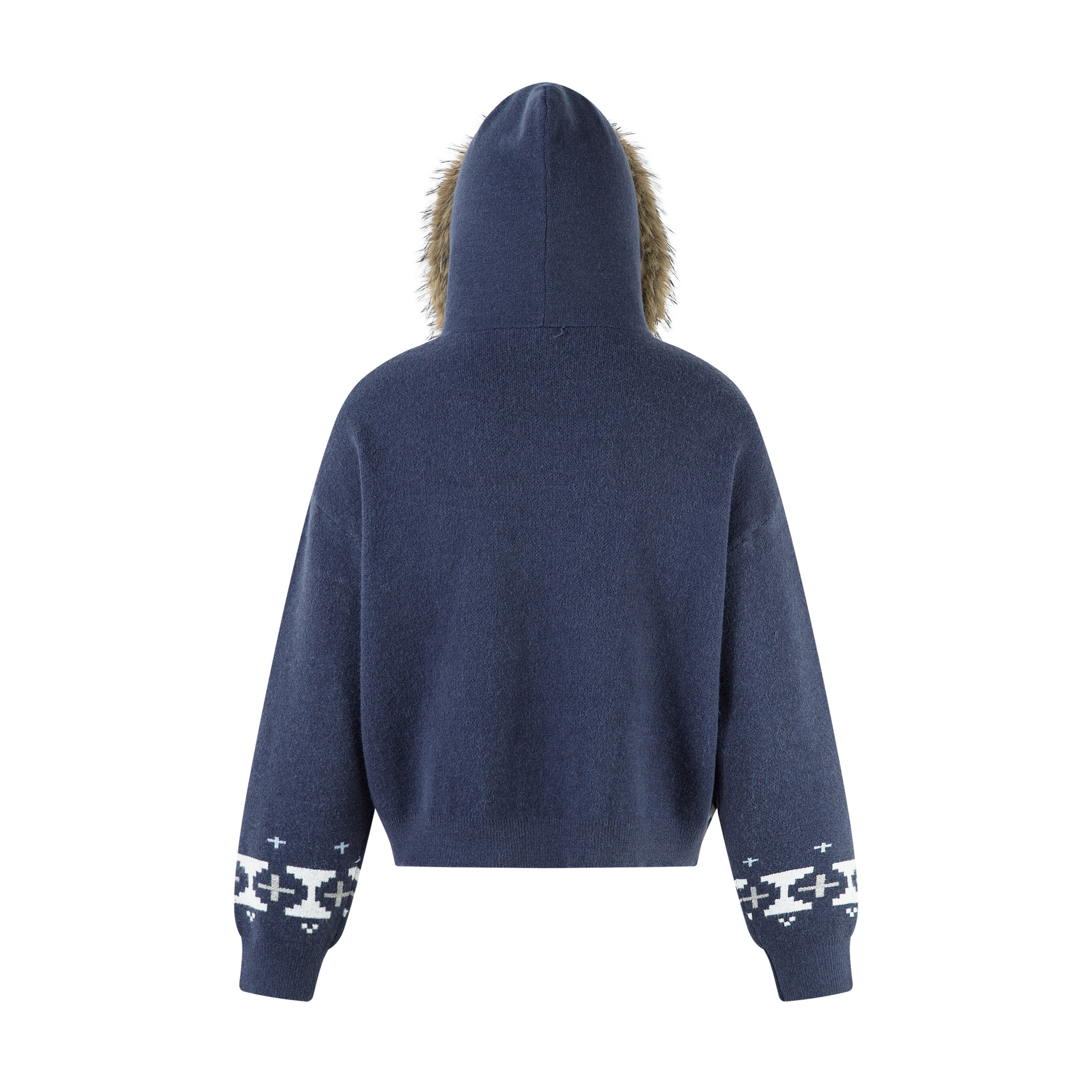American Retro Geometric Loose Fit Long Sleeve Hoodie