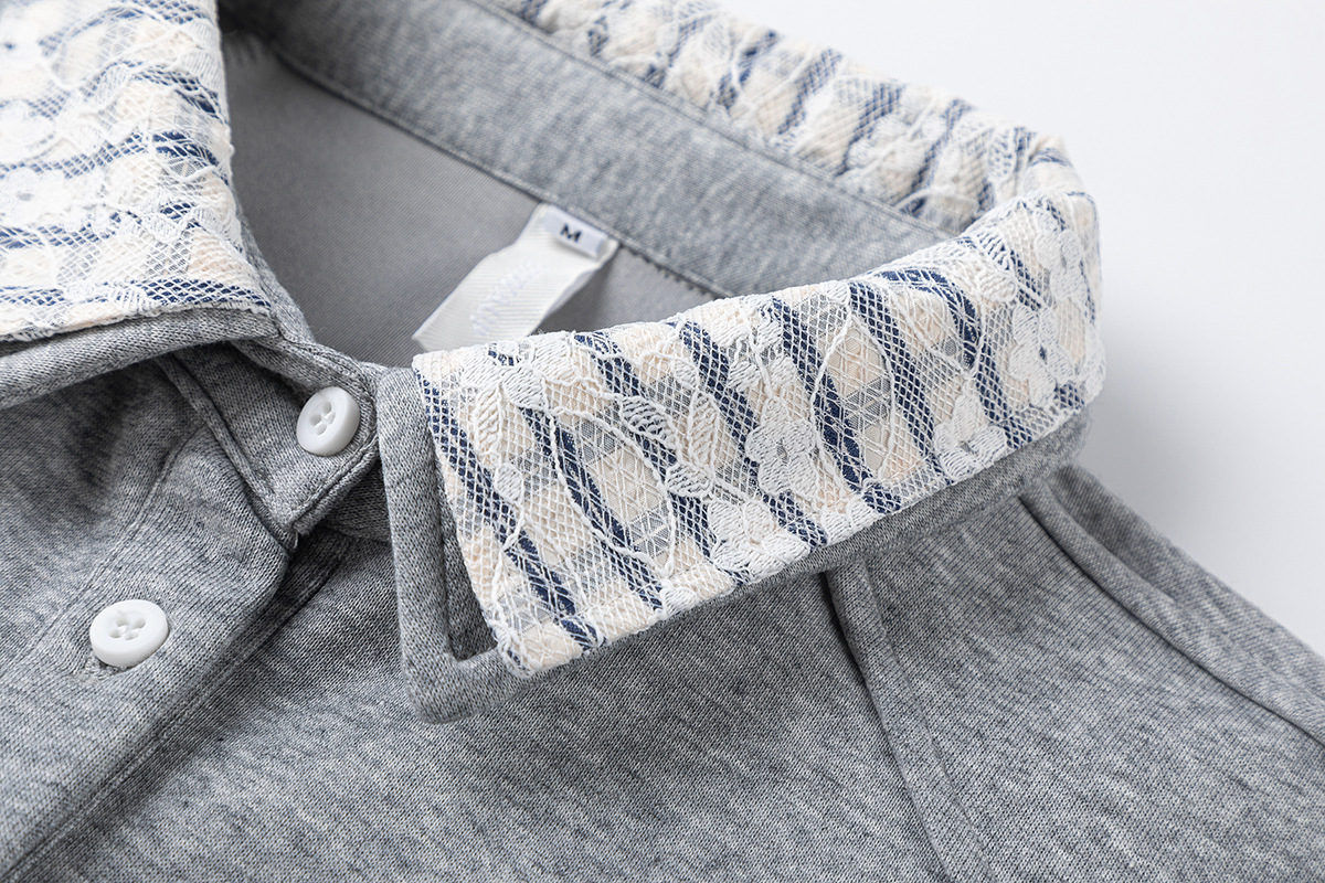 Double collar polo shirt with a lapel sweatshirt