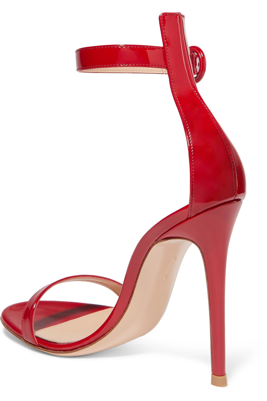 European and American Womens One Line With Ankle Buckle Bag Heel Bare Wine Red Velvet Sandals