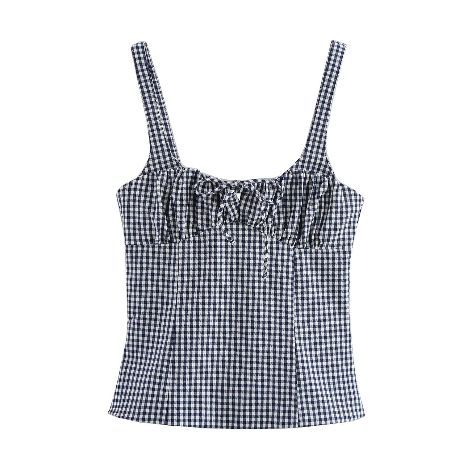 Urban Slim Cropped Grid Vest