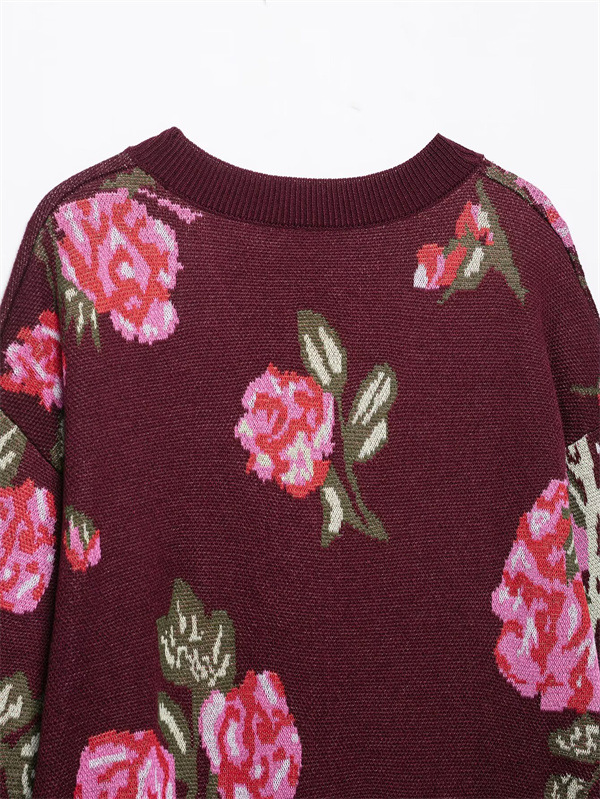 Ladies Crew Neck Polyester Button Front Cardigan