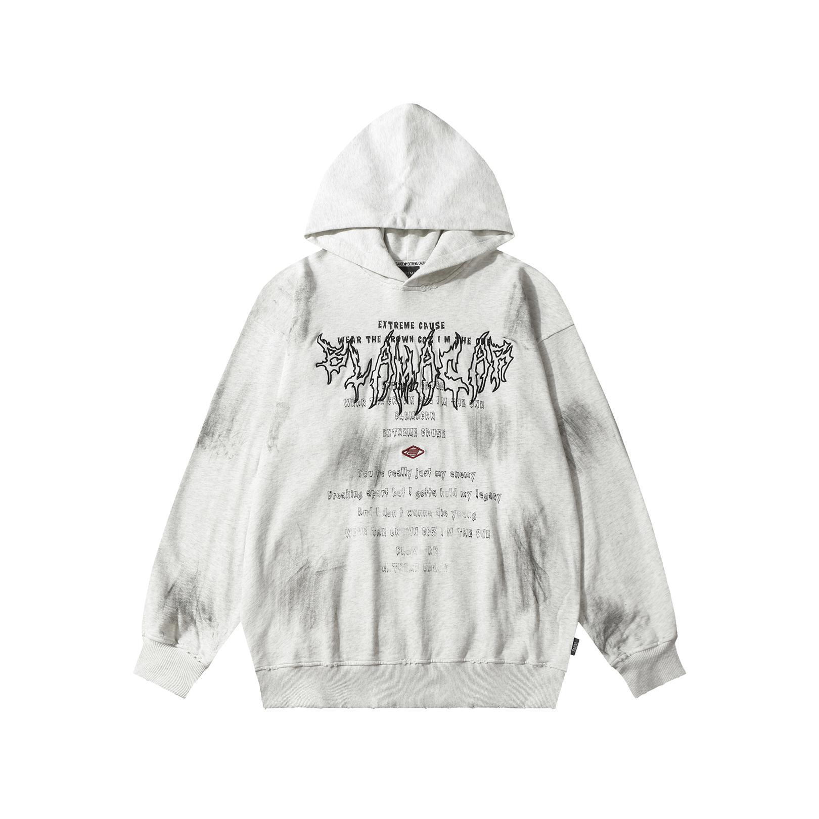 Alphabet Print Long Sleeve Cotton Hoodie
