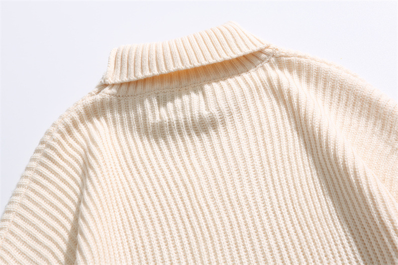 Oversized Japanese Workwear Jacquard Turtleneck Sweater