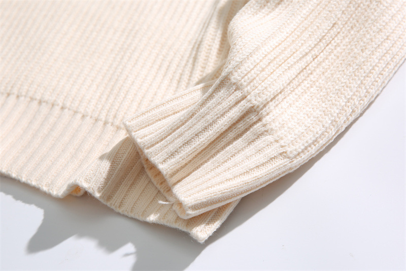 Oversized Japanese Workwear Jacquard Turtleneck Sweater
